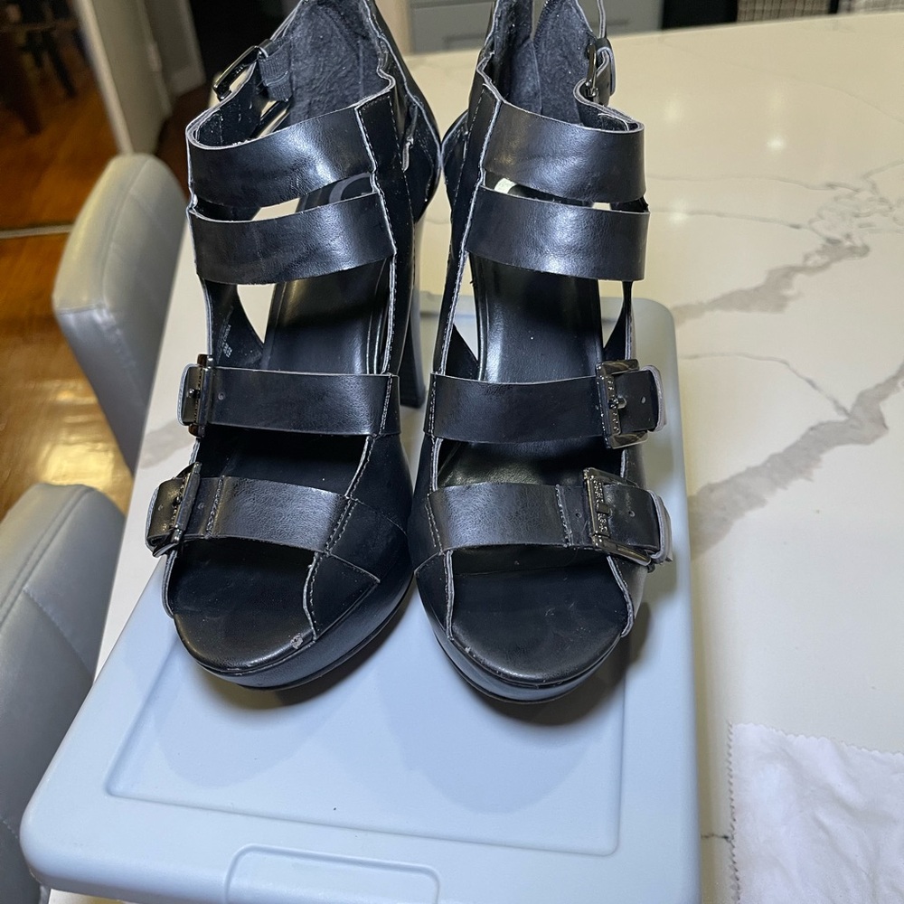 Guess Black Platform Sandals with Adjustable Straps